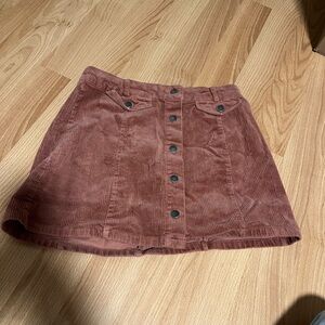 Love Tree Corduroy Mini Skirt in Rust